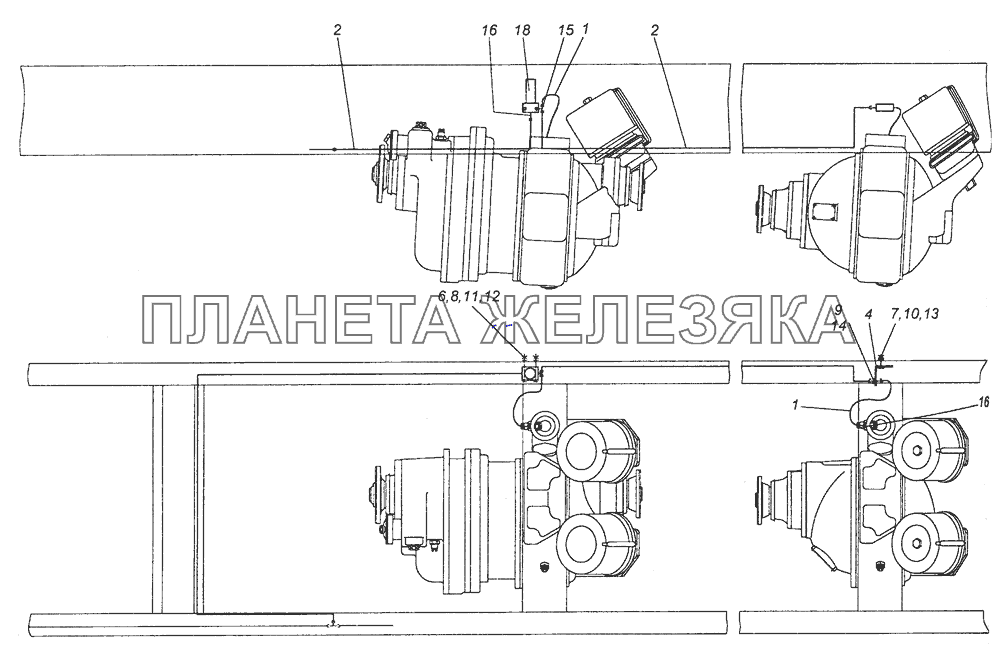 6520-2411020 Привод блокировки межколесных дифференциалов КамАЗ-6520 (Euro-2, 3)